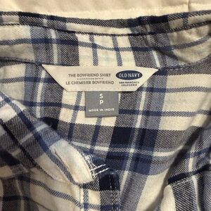 Old Navy Navy and White Checkered Shirt